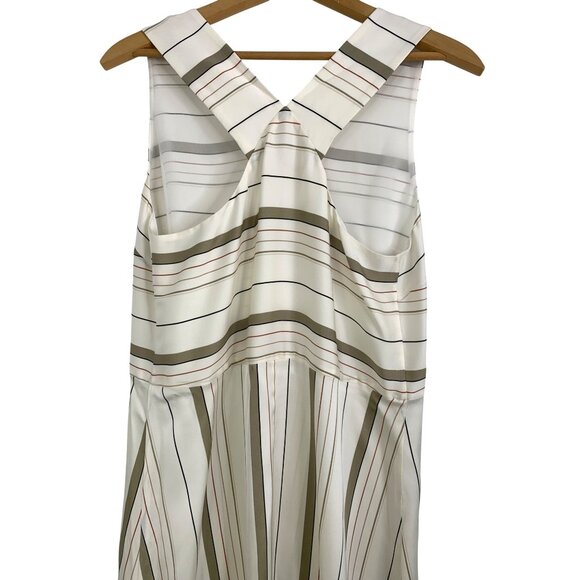 New Sz 6 Silk Nordstrom Collection Sleeveless Striped Dress Sharkbite 8458 - Picture 7 of 10